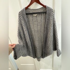 Joan Vass Textured Gray Cardigan